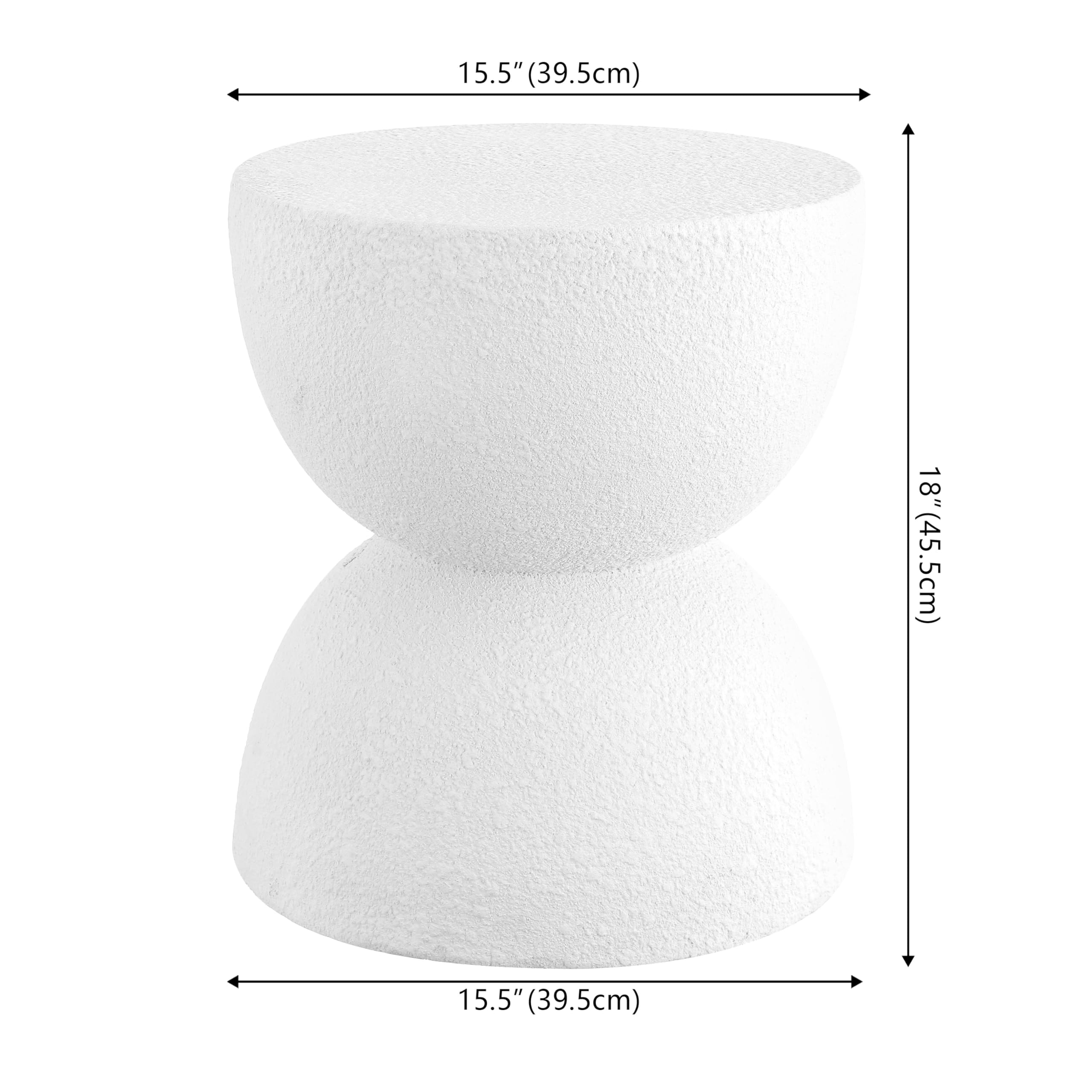 JTBL1100B Greta 18" Mid-Century Modern Drum Accent Table, Modern, Contemporary, Minimalist, Scandinavian