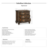 Valtellina Nightstand, Brown Oak