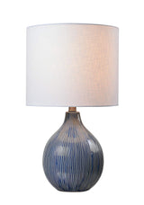 33161DBLU Intaglio Accent Lamps, Medium, Distressed Blue Ceramic