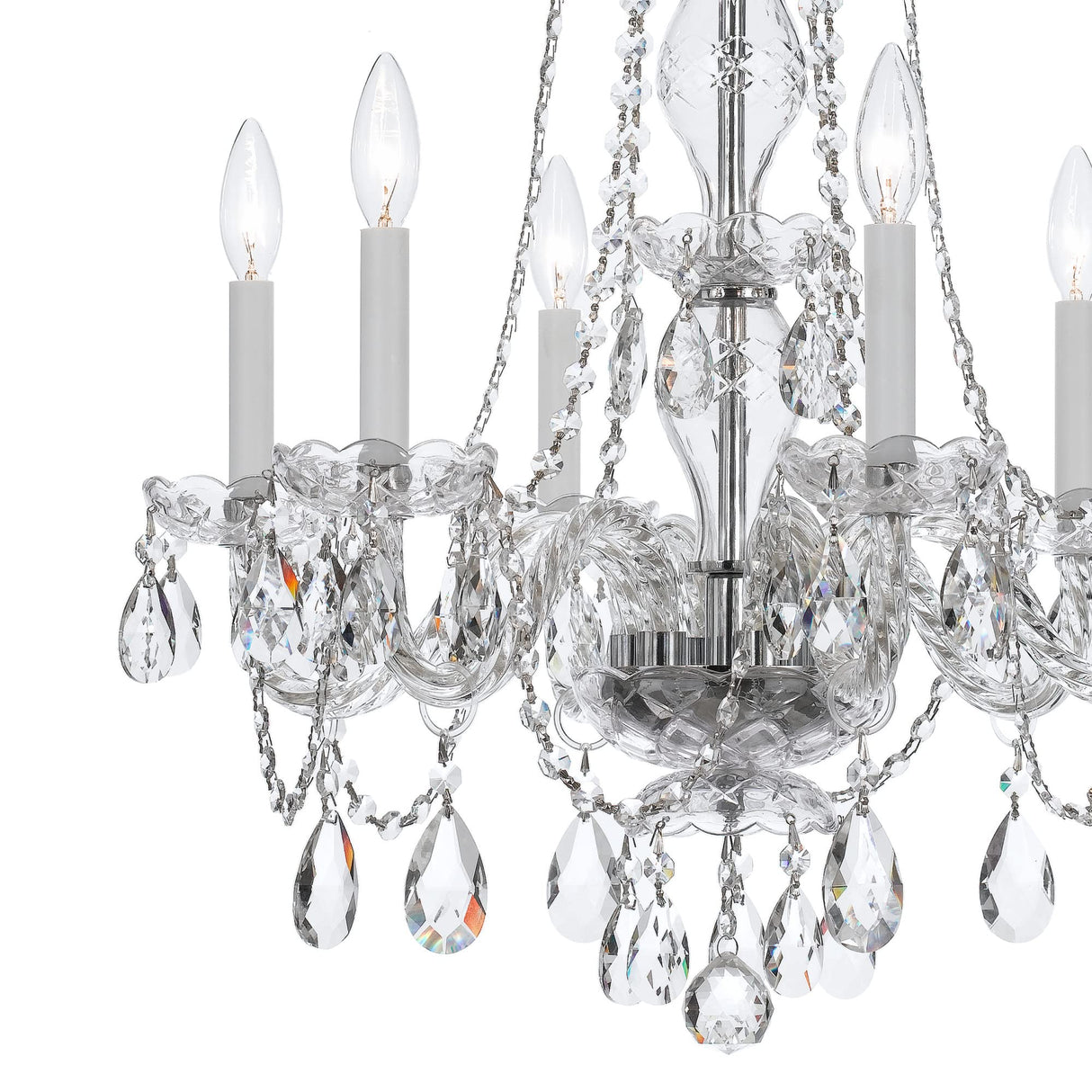 Six Light Chandelier in Classic Style - 23 Inches Wide by 25 Inches High-Hand Cut Crystal