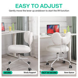Armless Desk Chair with Wheels - Adjustable Swivel Office Chair