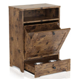 Dog Feeding Station with Storage & 2 Raised Bowls