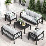 Aluminum Furniture Set with Fire Pit Table