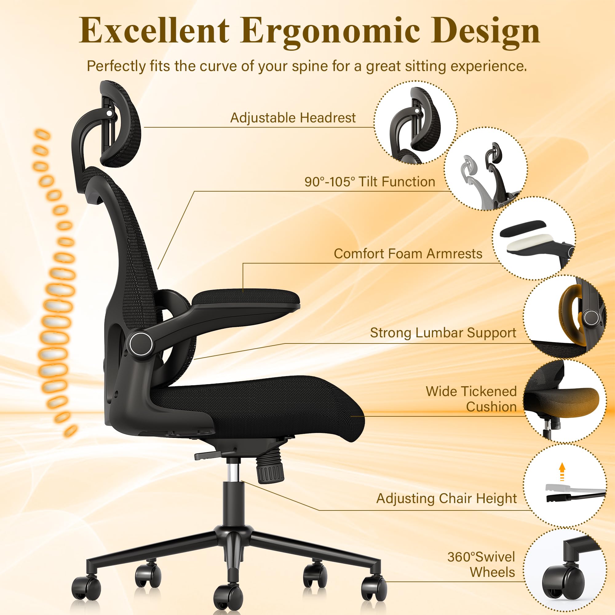 Ergonomic Office Chair with Adjustable Lumbar Support