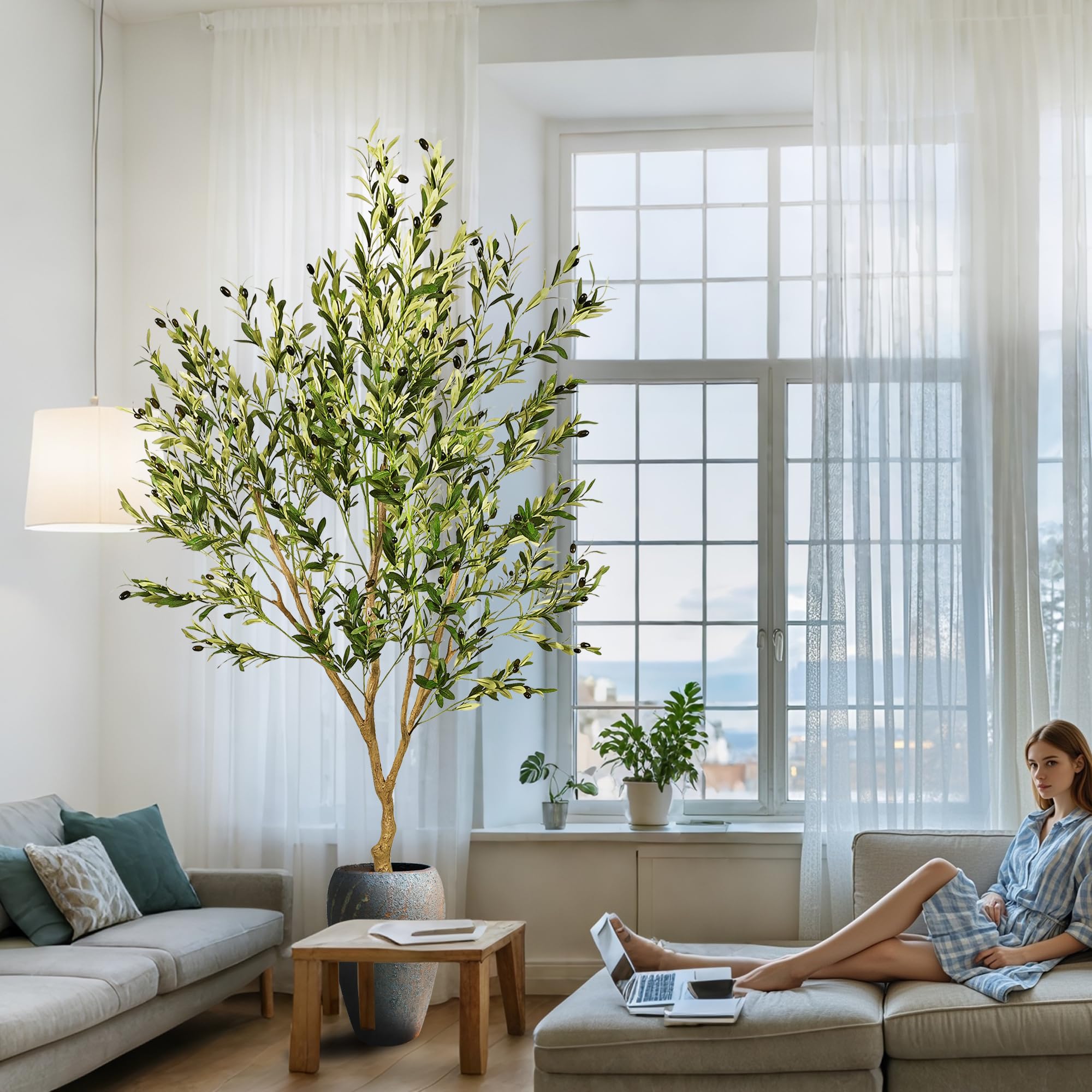 Faux Olive Tree Fake Olive Tree Olive Trees Artificial Indoor 7 Feet (84 inches) Realistic