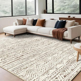 Morocccan 2x3 Entryway Area Rug: Soft Kitchen Washable Modern Rugs Door Mat Small Neutral Farmhouse Non