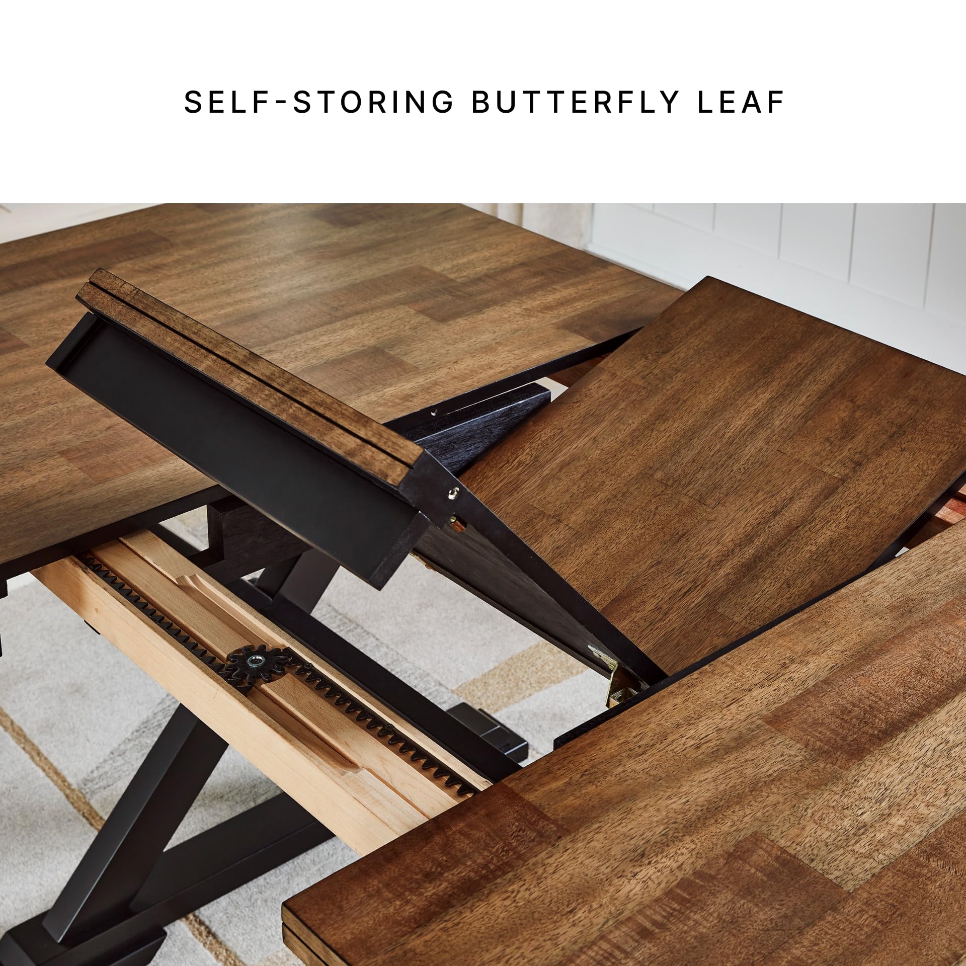 Wildenauer Dining Extension Table - Self-Storing Butterfly Leaf, Seats 8