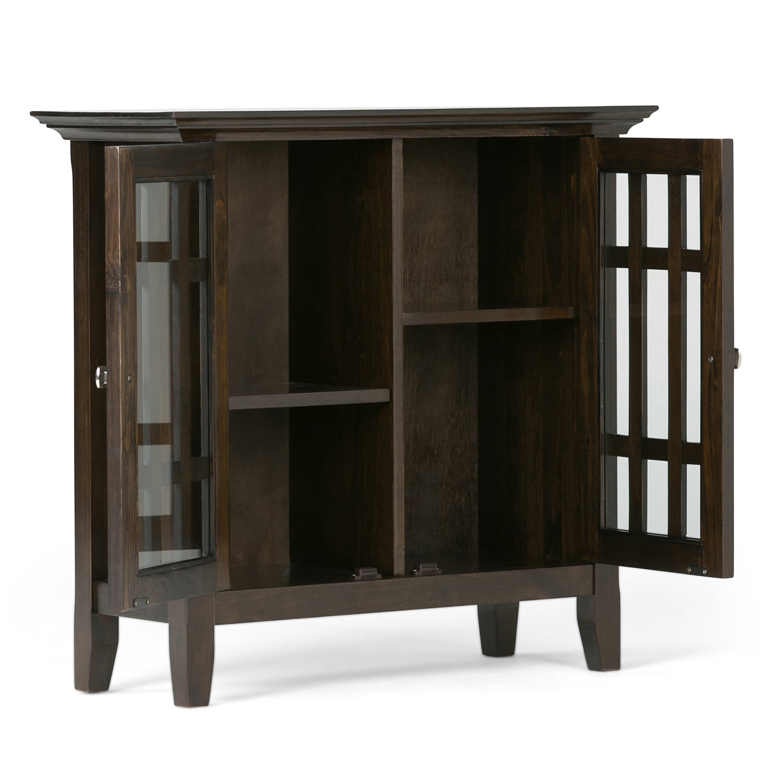 Bedford SOLID WOOD 32 inch Wide Rustic Low Storage Media Cabinet in Dark