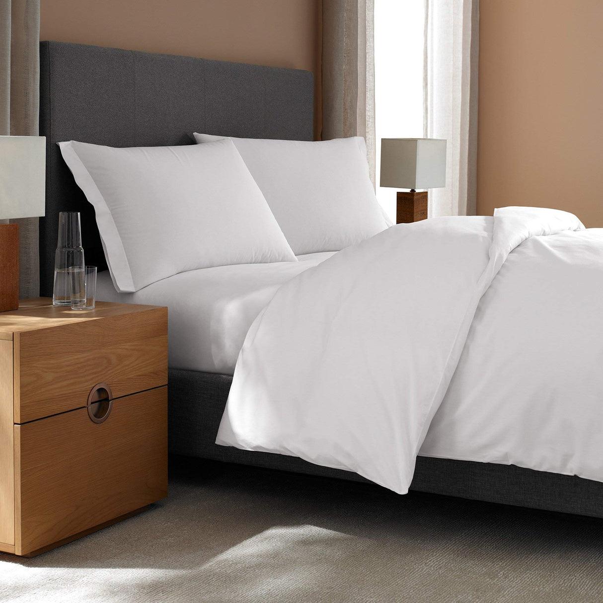 Percale Standard Bed Bundle (Twin) - Luxury All-White Bedding Bundle/Includes