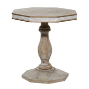 Deco 79 Wood Scroll Handmade Side End Accent Table Intricately Carved End Table, Side Table 28" x 28" x 30", Brown - Bircata
