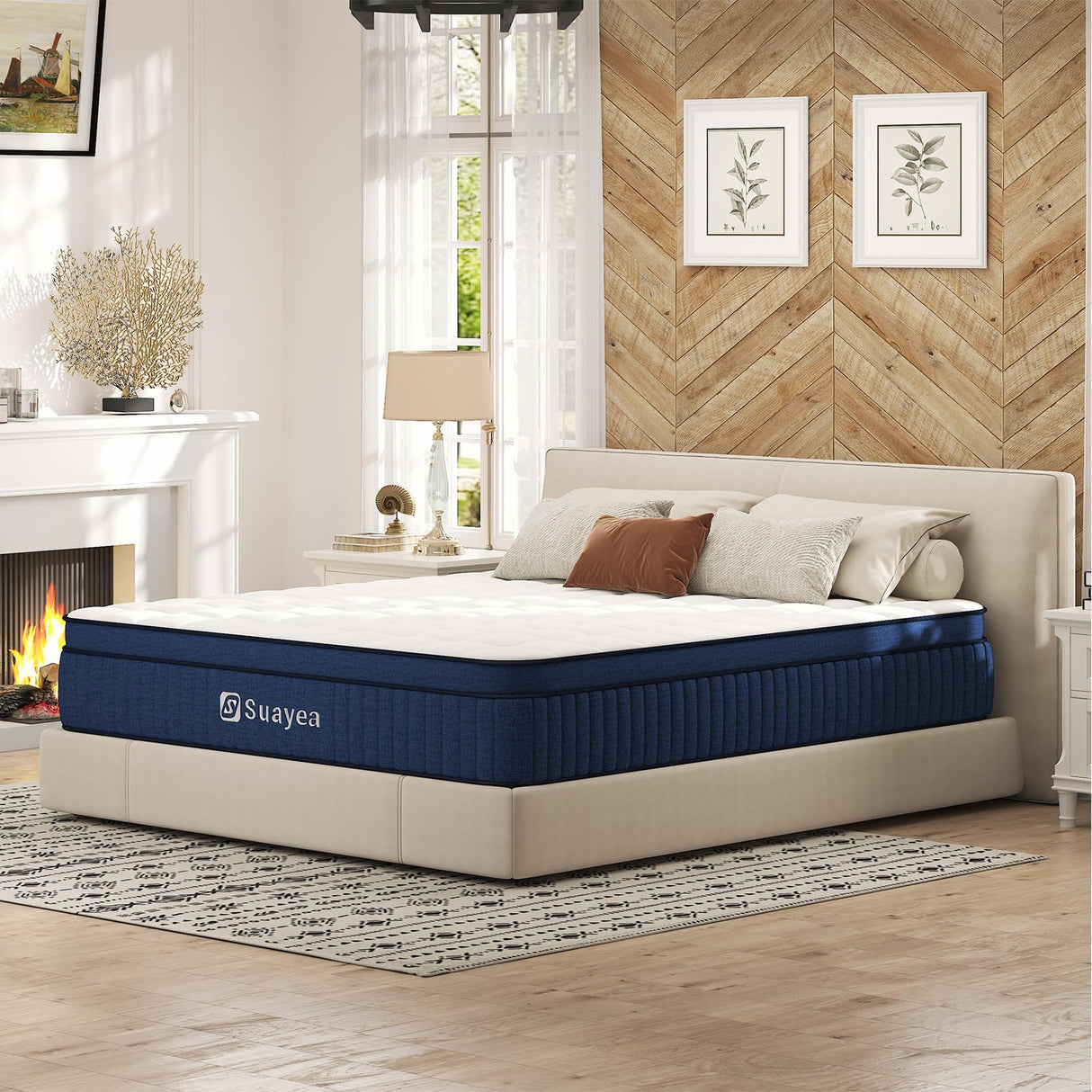 King Mattress 14 Inch, King Size Mattress in a Box, Strengthen Hybrid Mattress King Size