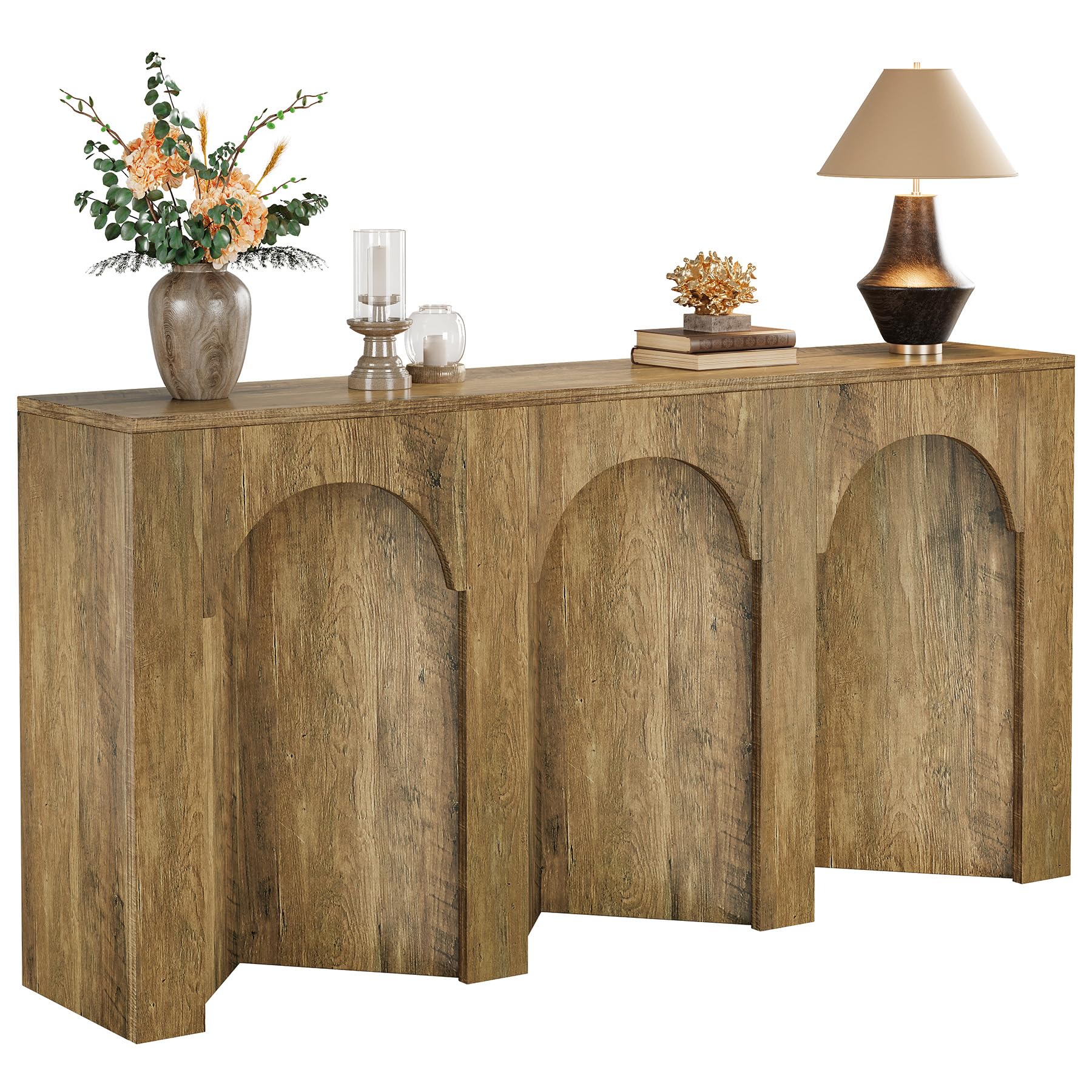 63-Inch Long Sofa Console Table, Farmhouse Narrow Entryway Table for Hallway
