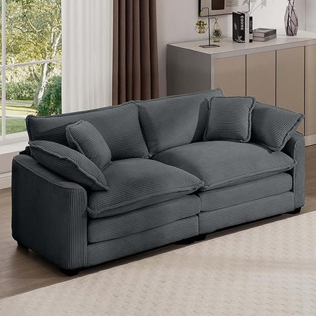 Oversized Modular Sectional Sofa, 80'' Modern Corduroy Comfy Cloud Couches for Living Room Apartment