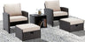 5-Piece Patio Furniture Set, Wicker Rattan Outdoor Chairs with Ottomans