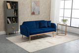 Velvet Loveseat Sofa, Modern Sleeper Sofa Couch with 2 Pillows