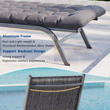 Chaise Lounge Outdoor Set of 3, Aluminum Lounge Chairs for