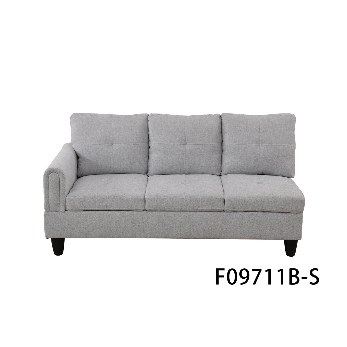 SOCOUCH Luxurious Flannel 3-Piece Sectional Sofa Set, L-Shaped Modular Couch with Storage Ottoman for Living Room, Home, Office, Apartment, Right Chaise, Gray