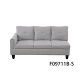 SOCOUCH Luxurious Flannel 3-Piece Sectional Sofa Set, L-Shaped Modular Couch with Storage Ottoman for Living Room, Home, Office, Apartment, Right Chaise, Gray