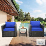 3 Piece Patio Set Patio Conversation Sets Outdoor Chairs and Glass Side Table