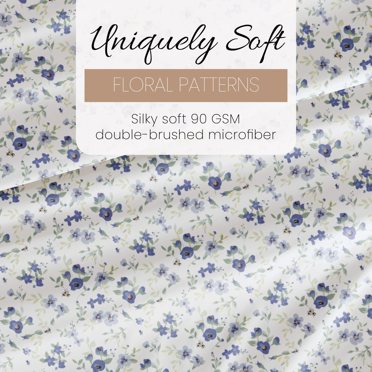4 Piece Queen Sheet Set (Light Blue Floral) - Sleep Better Than Ever