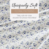 4 Piece Queen Sheet Set (Light Blue Floral) - Sleep Better Than Ever