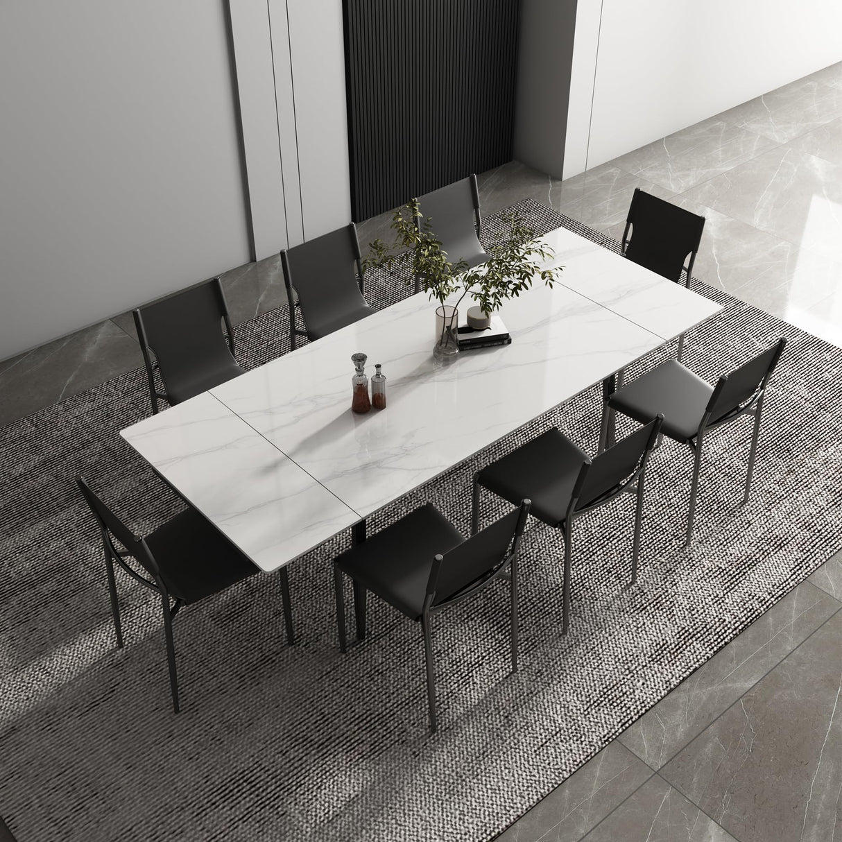 62.9'' to 94.4'' Extendable Dining Tables for 6 to 10 - New sintered Stone Material