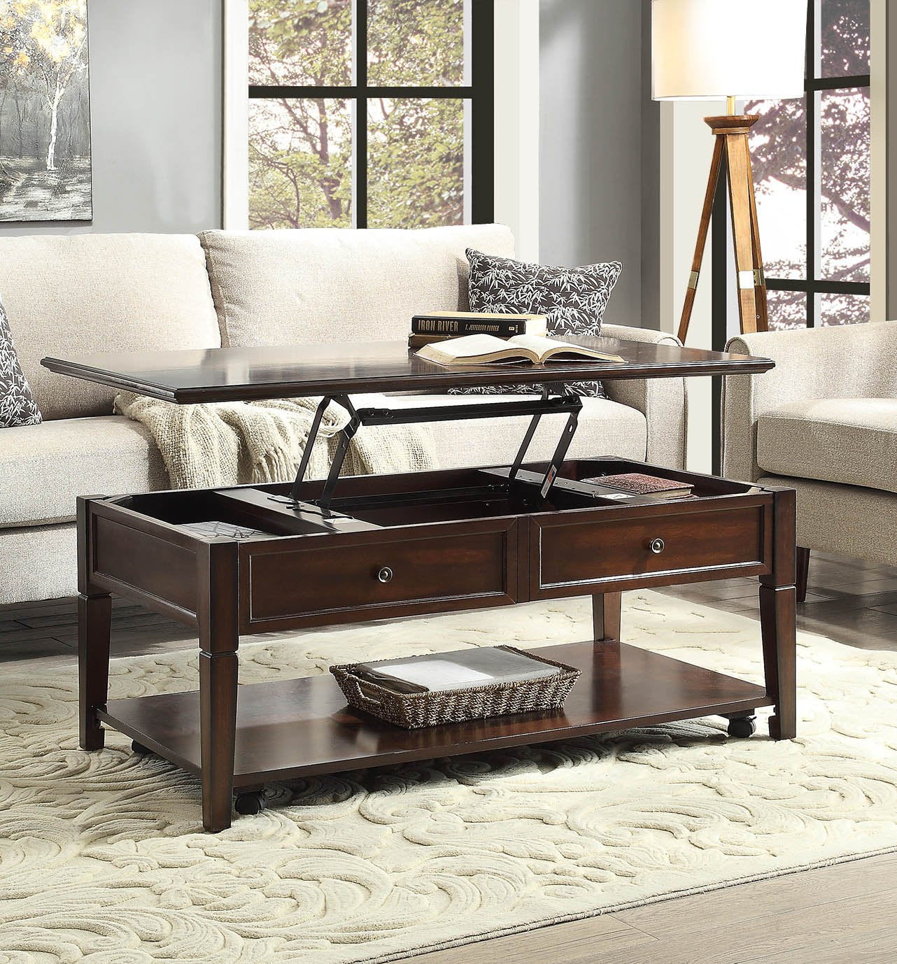 Malachi Coffee Table w/Lift Top - 80254 - Walnut