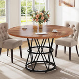 Round Dining Table for 4, 47 Inches Kitchen Table Circle Dinner Table,