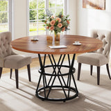 Round Dining Table for 4, 47 Inches Kitchen Table Circle Dinner Table,