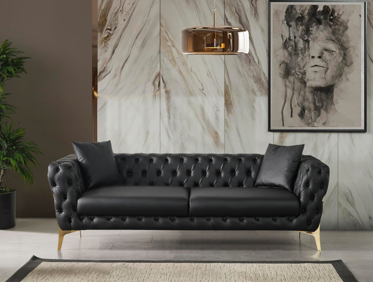 Aurora Collection Modern | Contemporary Vegan Leather Upholstered Sofa,