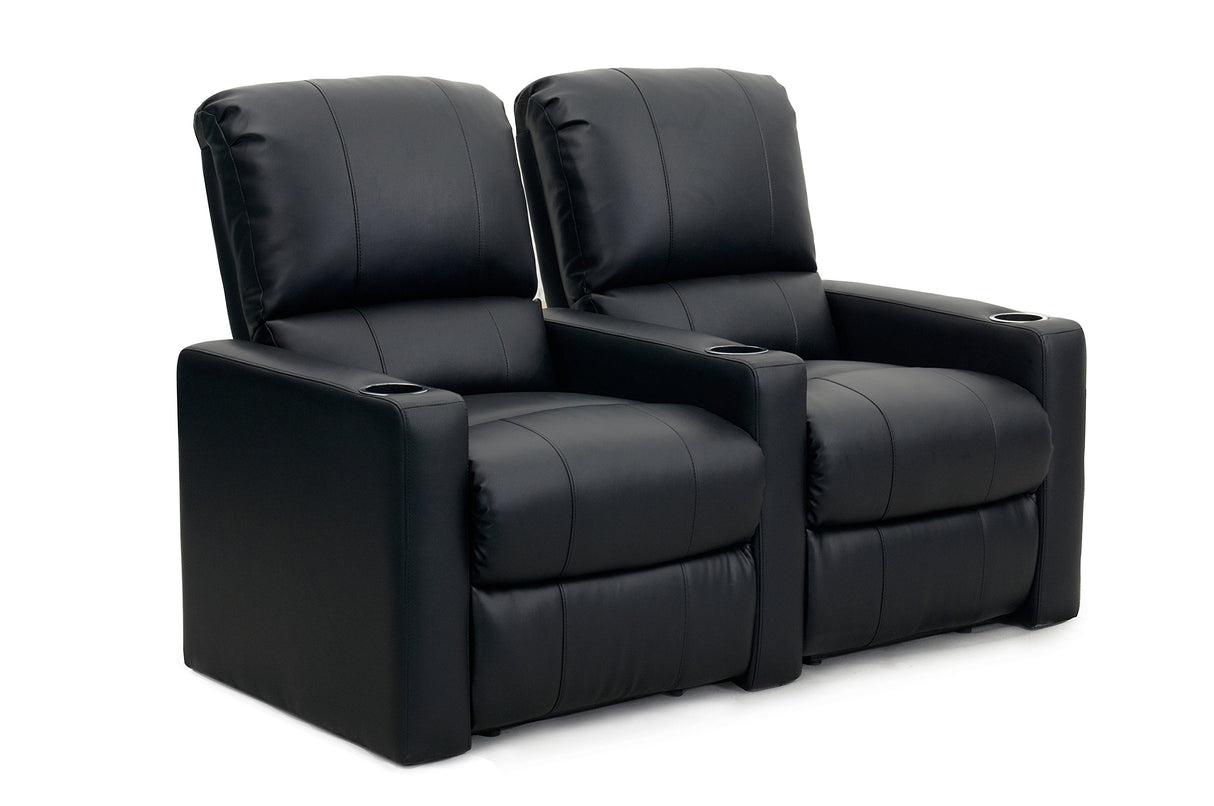 Octane Seating Octane Charger XS300 Leather Home Theater Recliner Set (Row of 2), Black