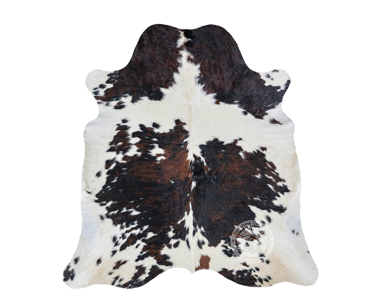 100% Genuine Tricolor Cow Skin Leather Cowhide Rug - Modern Style Animal Skin Rug