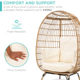 Wicker Egg Chair, Oversized Indoor Outdoor Lounger for Patio