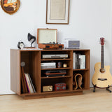 Media Storage Cabinet, 5-Tier Shelves Audio Video Record Player Stand Cabinet