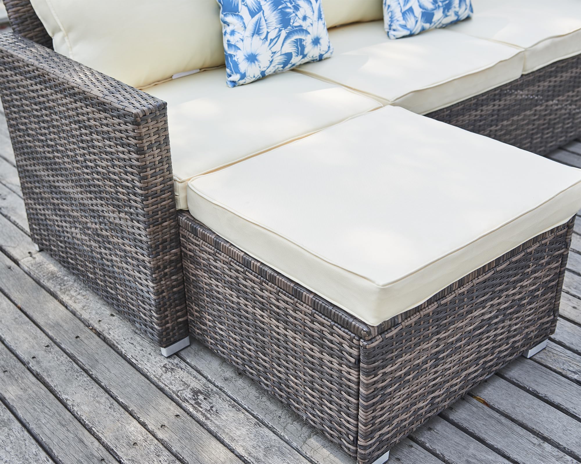 Patio Furniture Set All Weather Wicker Outdoor Sectional Chairs