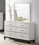 Stout Contemporary Panel Bedroom Set with Queen Bed, Dresser, Mirror, Night Stand