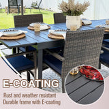 Black Expandable Patio Dining Tables Metal Outdoor Table for 6-8 Person Lawn Garden