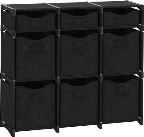 9 Cube Closet Organizers, Includes All Storage Cube Bins, Easy To Assemble Storage Unit With Drawers | Room Organizer For Clothes,