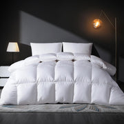 King Size Feather Down Comforter - Light Weight Baffle Box Duvet Insert