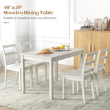 Dining Table for 4 People, 48” x 29” Kitchen Table with Wood Legs, Rectangular Dinner Table for Small Space,