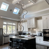 Black Staircase Crystal Chandeliers Modern Chandelier Light Fixture Foyer Chandeliers
