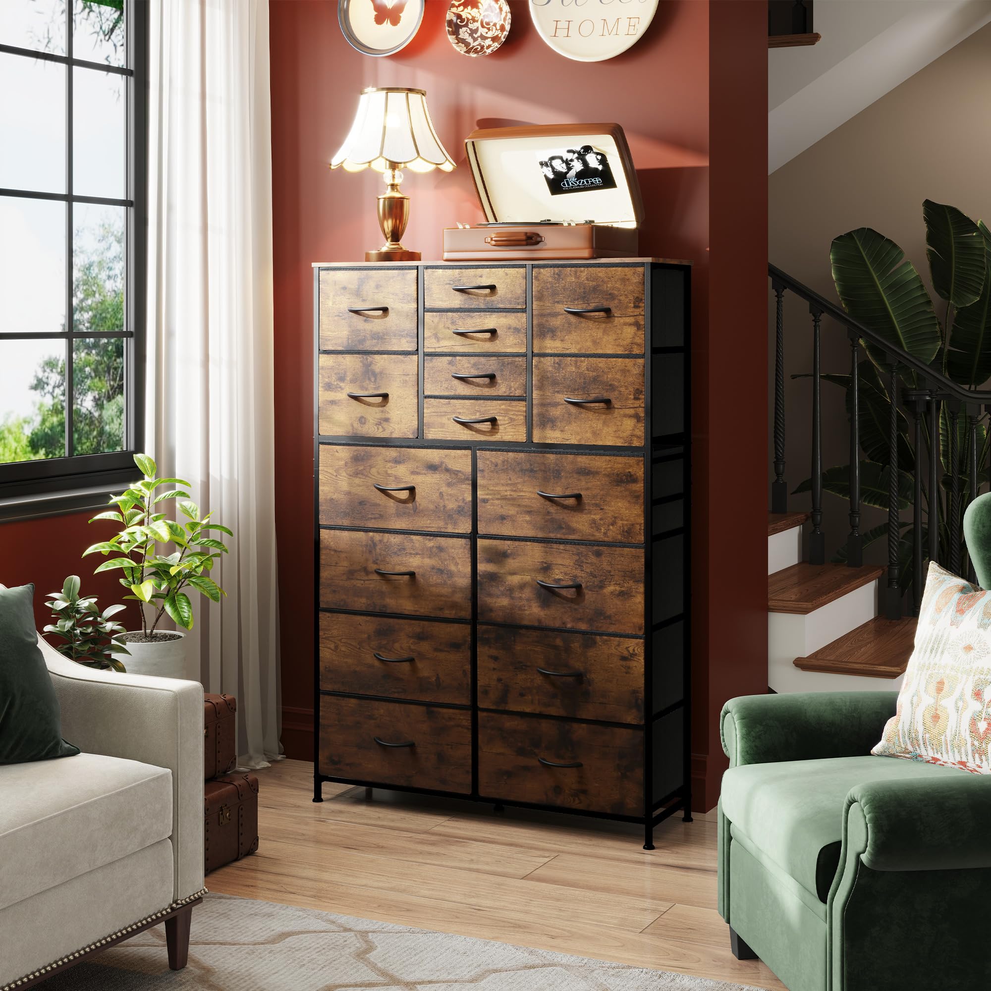 Tall Dresser for Bedroom, Fabric Dresser Storage Tower