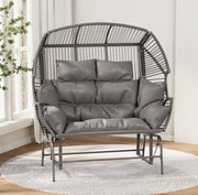 Patio Double Egg Chair, Indoor Outdoor Oversized Loveseat