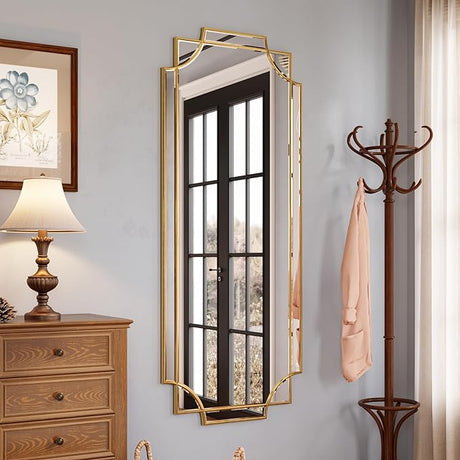 32"x48" Large Gold Mirror for Wall, Modern Decorative Mirror Rectangle Mirror Wall Vanity