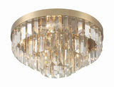 8 Light Aged Brass Flush Mount