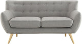 Remark Mid-Century Modern Sofa With Upholstered Fabric In Sunny