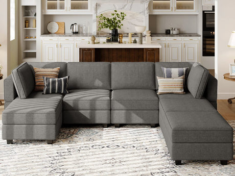 Modular Sofa with Storage Seat U Shaped Couch Modular Sectional Sofa