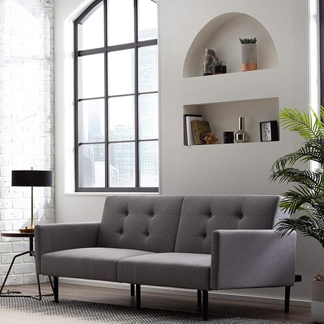 Gilman Futon - Futon Sofa Bed - Futon Couch - Small Futon - Living Room Furniture - Armed Sofa Bed Couch