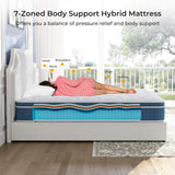 Twin Mattress 10 Inch, Hybrid Twin Size Mattress in a Box, Twin Bed Mattress with Individual Pocket Springs and Pressure