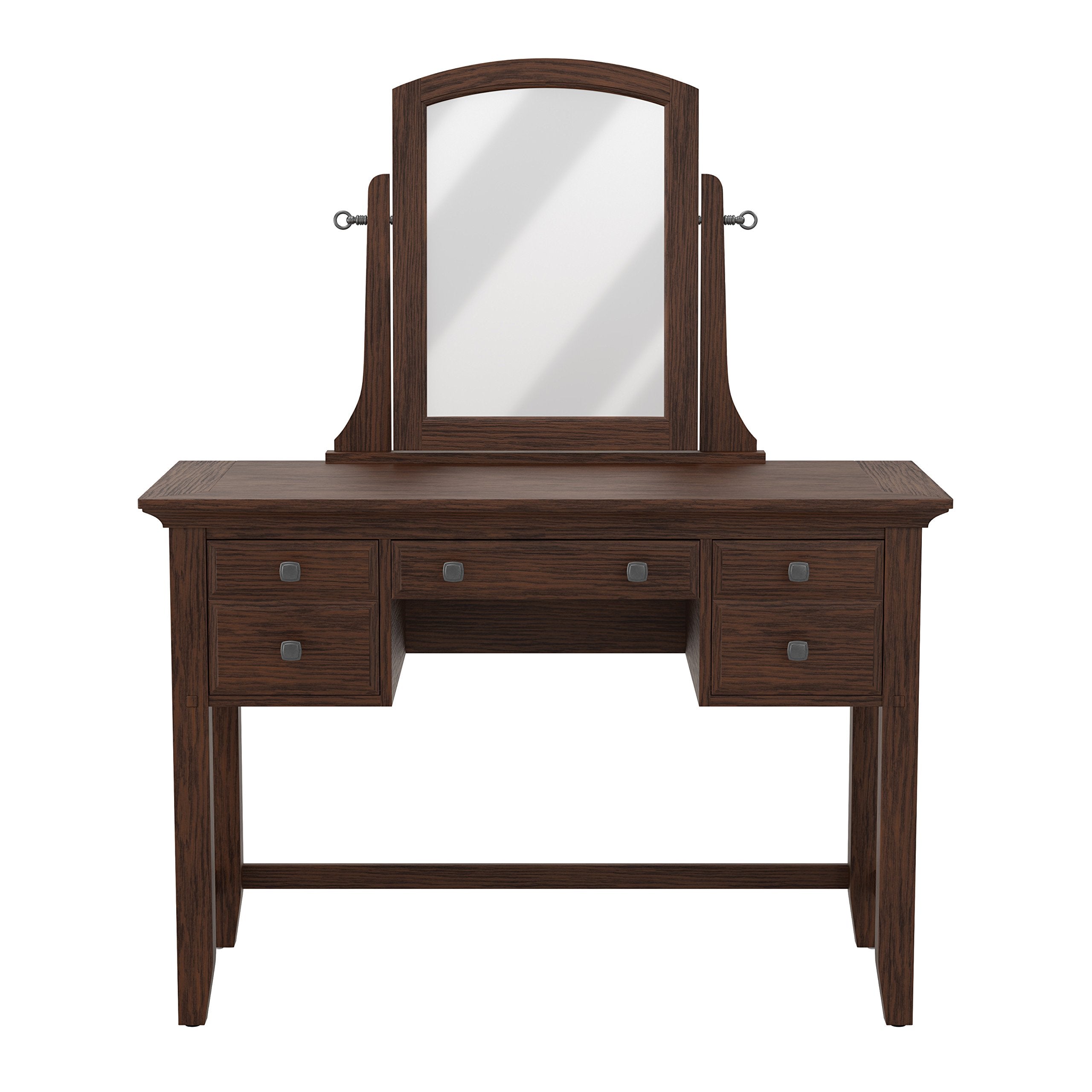 OSP Home Furnishings Modern Mission Vintage Oak Vanity with Mirror